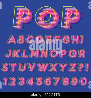 Letter Alphabet With Numbers Modern And Futuristic Design Stock Vector