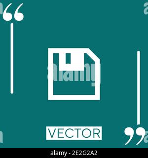 diskette vector icon Linear icon. Editable stroke line Stock Vector