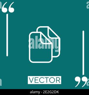 copy files Linear icon. Editable stroke line Stock Vector