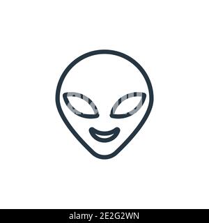 Alien outline vector icon. Thin line black alien icon, flat vector simple element illustration from editable astronomy concept isolated on white backg Stock Vector