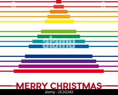 Abstract rainbow christmas tree on white background Stock Vector