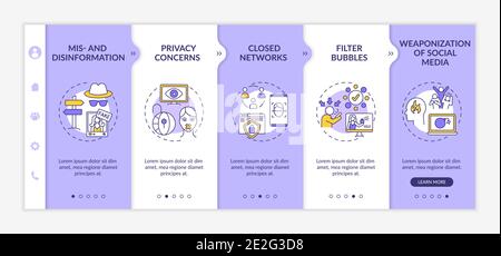 Social media challenges for journalist onboarding vector template Stock Vector