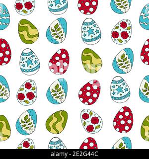 Festive textiles packaging. Seamless pattern, background. Happy Easter. Blue palette Stock Vector