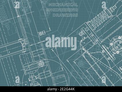 Vector engineering drawings. Mechanical Corporate Identity. Technical illustration. Blueprint Stock Vector