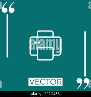 squared printer vector icon Linear icon. Editable stroke line Stock Vector
