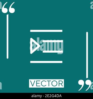 indent vector icon Linear icon. Editable stroke line Stock Vector