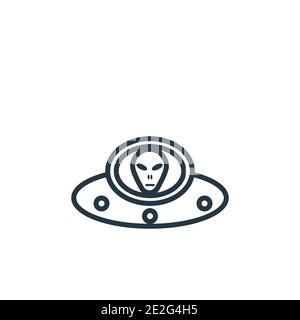 Alien with aqualung outline vector icon. Thin line black alien with aqualung icon, flat vector simple element illustration from editable astronomy con Stock Vector