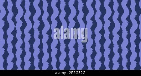 Seamless original pattern. Vertical strip, waves. Vector abstract hand drawing with stripes of acrylic Stock Vector