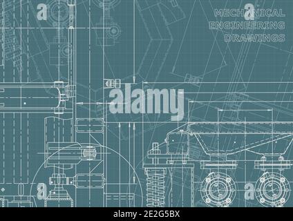 Technical abstract backgrounds. Mechanical instrument making. Technical illustration. Blueprint. Corporate Identity Stock Vector