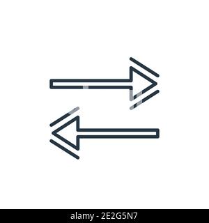 Horizontal arrows outline vector icon. Thin line black horizontal arrows icon, flat vector simple element illustration from editable arrows concept is Stock Vector