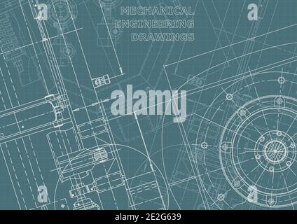 Cover. Vector engineering drawings. Mechanical instrument making. Technical Corporate Identity Stock Vector