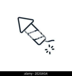 Firecrackers outline vector icon. Thin line black firecrackers icon, flat vector simple element illustration from editable asian concept isolated on w Stock Vector