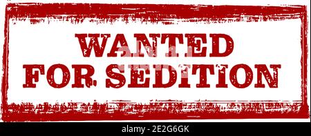 Wanted for Sedition stamp vector illustration Stock Vector