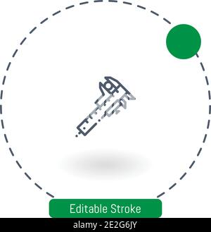 caliper vector icon editable stroke outline icons for web and mobile Stock Vector