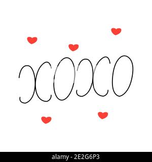 KSADK XOXO Brush Lettering Signs Calligraphiv C Hugs and Kisses Phrase  Internet Slang Shower Curtain Bath Curtain 60x72 inch