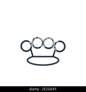 Knuckle outline vector icon. Thin line black knuckle icon, flat vector simple element illustration from editable army concept isolated on white backgr Stock Vector