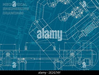Computer aided design systems. Corporate style, scheme, plan, sketch. Technical illustrations, background Stock Vector
