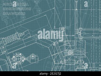 Machine-building industry. Mechanical. Corporate Identity. Computer aided design system Stock Vector