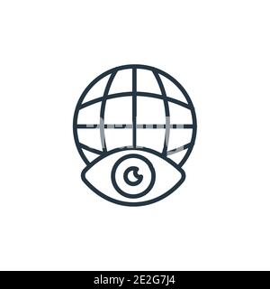 Visit outline vector icon. Thin line black visit icon, flat vector simple element illustration from editable big data concept isolated on white backgr Stock Vector
