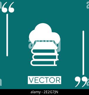 online books study materials for education vector icon Linear icon. Editable stroke line Stock Vector