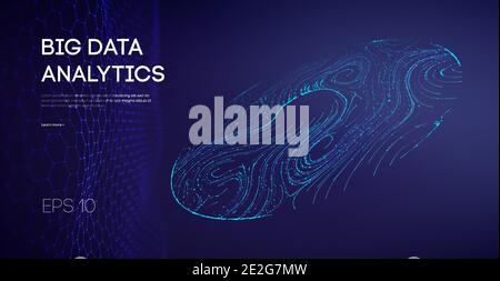 Abstract Big Data Flow Background. Software code agile industrial internet backdrop. Industry cyber complex big data sound visulization. Stock Vector