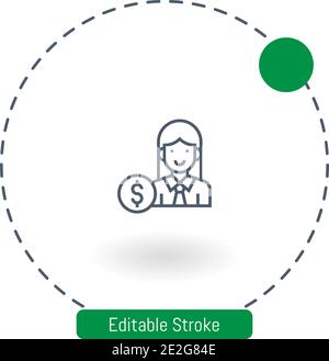 investor vector icon editable stroke outline icons for web and mobile Stock Vector