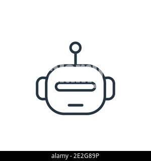 Space robot outline vector icon. Thin line black space robot icon, flat vector simple element illustration from editable astronomy concept isolated on Stock Vector