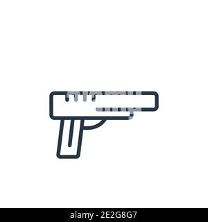 Automatic gun outline vector icon. Thin line black automatic gun icon, flat vector simple element illustration from editable army concept isolated on Stock Vector