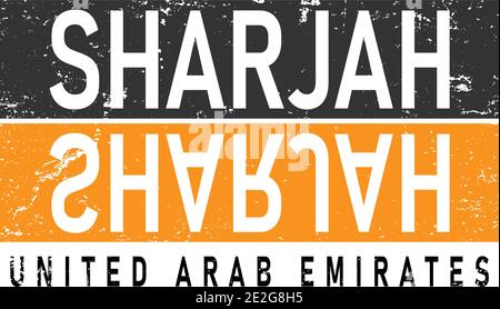 Sharjah Logo illustrator style specially for Arabic Logos and Sharjah events and print Stock Vector