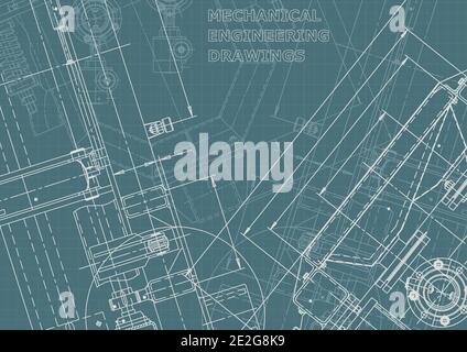 Vector engineering drawings. Mechanical Corporate Identity. Technical abstract backgrounds Stock Vector