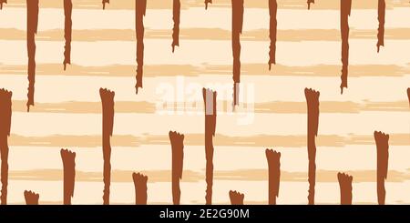 Seamless Cage, squares, plaid, polo. Vector abstract hand drawing with stripes of acrylic paints and brushes. Geometric texture Stock Vector