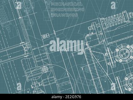 Vector engineering drawings. Corporate Identity backgrounds. Technical illustration Stock Vector