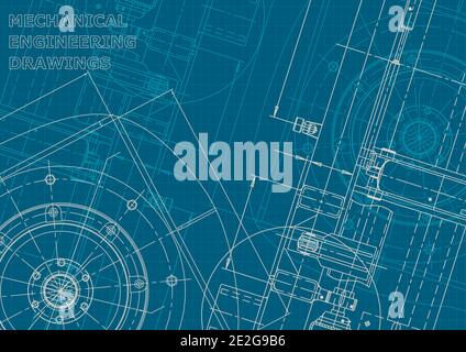 Vector engineering illustration. Corporate style. Cover, flyer, banner, background. Instrument-making drawings Stock Vector