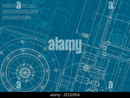 Blueprint. Vector engineering illustration. Cover. Corporate style Stock Vector