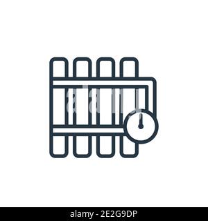 Time bomb with clock outline vector icon. Thin line black time bomb with clock icon, flat vector simple element illustration from editable army concep Stock Vector