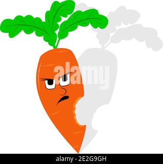 Carrot cartoon vector illustration on white background Stock Vector