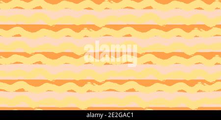 Seamless original pattern. Long color stripe, waves. Vector abstract hand drawing with stripes of acrylic paints and brushes. Geometric texture, backg Stock Vector