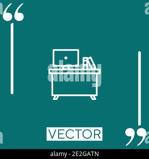 desk vector icon Linear icon. Editable stroke line Stock Vector