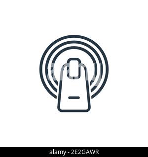 Finger control outline vector icon. Thin line black finger control icon, flat vector simple element illustration from editable augmented reality conce Stock Vector