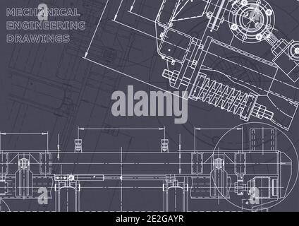 Computer aided design systems. Technical illustrations, background. Mechanical Stock Vector