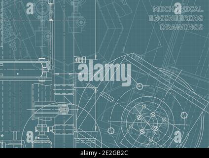 Mechanical instrument making. Technical Corporate Identity. Technical illustration. Blueprint, cover Stock Vector