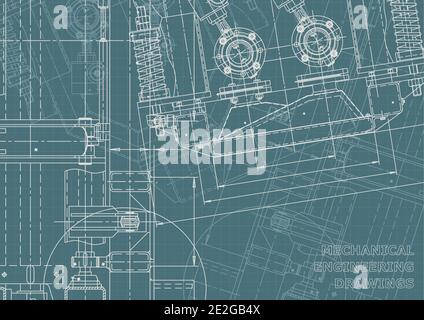 Mechanical instrument making. Technical illustration. Blueprint Corporate Identity Stock Vector