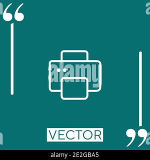 squared printer Linear icon. Editable stroke line Stock Vector