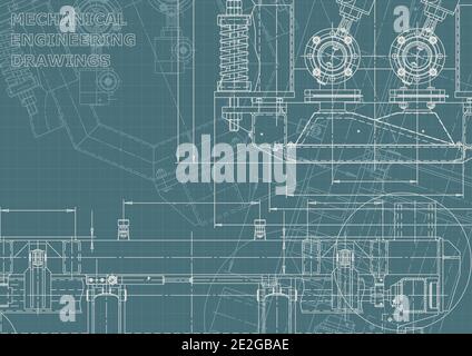 Technical abstract backgrounds. Vector engineering drawing. Mechanical instrument making. Corporate Identity Stock Vector