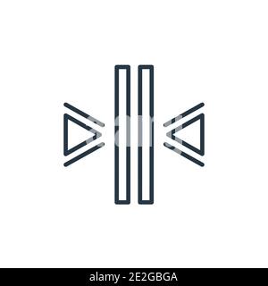 Vertical merge outline vector icon. Thin line black vertical merge icon, flat vector simple element illustration from editable arrows concept isolated Stock Vector