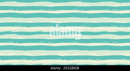 Seamless original pattern. Long color stripe, waves. Vector abstract hand drawing with stripes of acrylic paints and brushes. Geometric Stock Vector