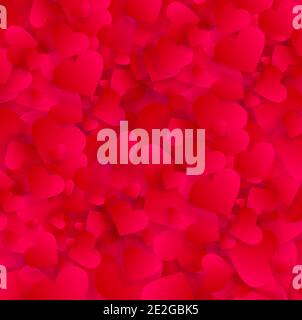 Valentine love hearts background or vector pattern Stock Vector