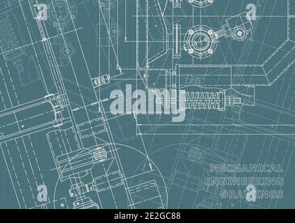Corporate Identity. Vector engineering drawings. Mechanical instrument making. Technical abstract background Stock Vector
