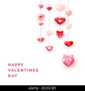 pink and red hearts valentines day greeting images