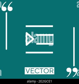 indent vector icon Linear icon. Editable stroke line Stock Vector